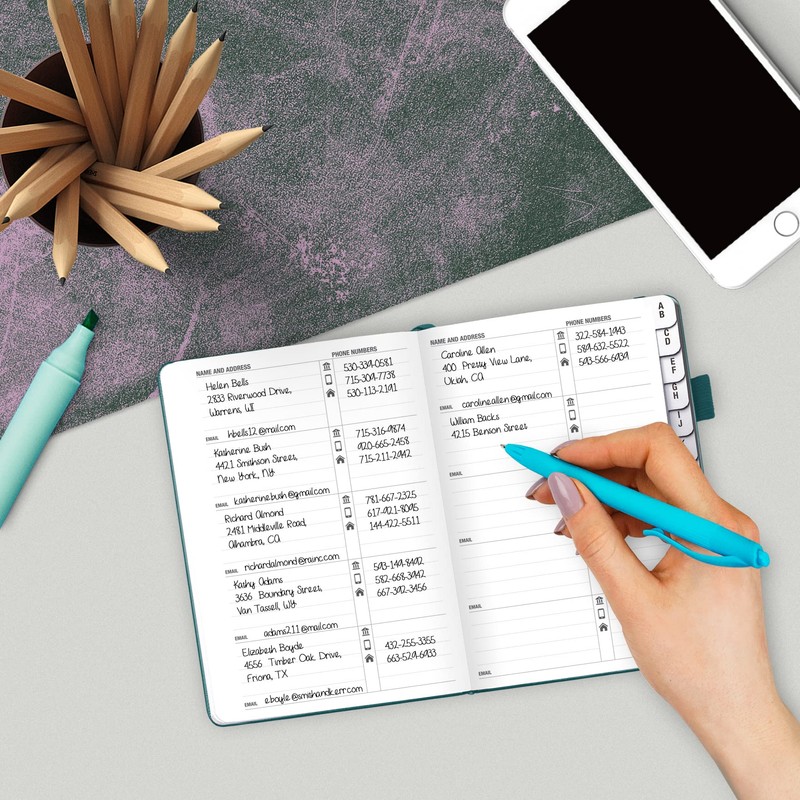Legend Planner Address Book with Alphabetical Tabs –Telephone Contacts Book