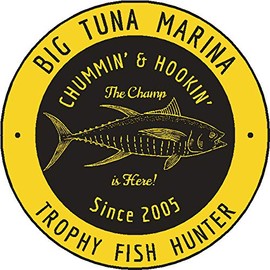 Big Tuna Marina, Funny, Humorous, Joke, I Make Decals, 2.5 inch, Circle, Hard Hat, Phone, Tool, Lunch, Box, Vinyl, Decal, Sticker
