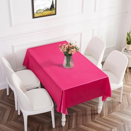Entisn 4 Pack Hot Pink Satin Tablecloth 54 x 54 Inches Table Cloth, Square Silky Tablecloth Smooth Table Cover Decoration for Wedding Party Holiday Dinner