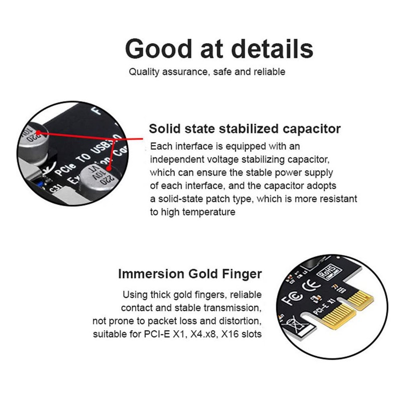 Xiwai - Adaptador de tarjeta de expansión PCI-E a USB