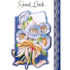 Good Luck Wishing You The Best Purple Flower Flowers Theme Greeting Card