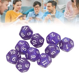12 Sided Dice, Comfortable Touch Fade Resistant 40pcs Prevent Oxidation Exquisite Polyhedral Dice for Teaching (Purple)