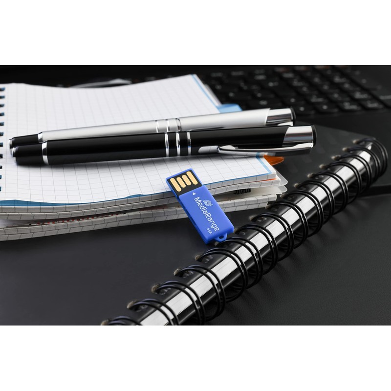 MediaRange MR975 USB Nano Stick 8GB/Paper Clip Office Clip Leather