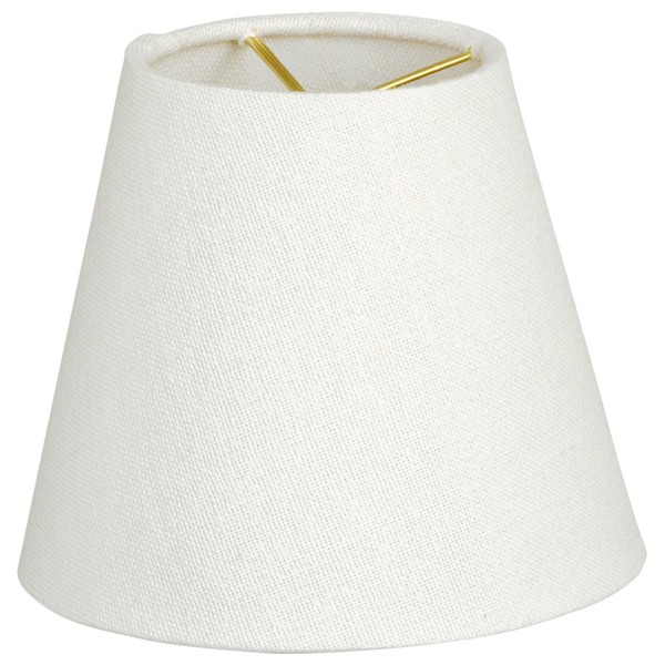 Royal Designs Round Clip On Organza Chandelier Lamp Shade, Gray, 3" x 5" x 4.5",Linen White (CS-920-5LNW)