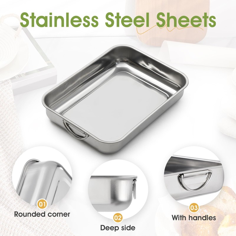 FLOVIA COOK BY NATURE Casserole Dish 30 cm, Stainless Steel