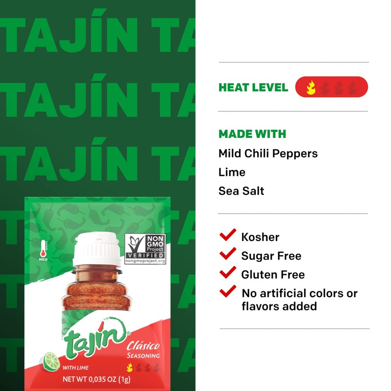 Tajin Clásico Chile Lime Seasoning To-Go Packets (Pack of 2)