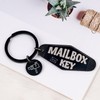 GiftoBi Retro Mailbox Key Keychain, Black Motel-Style Keyring with Split