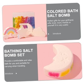 KOMBIUDA 4pcs Cute Rainbow Bath Salt Essential Oil for Relaxing Shower Moisturizing Bathing Salt for Smooth Skin for Self-care and Relaxation