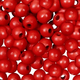 TOAOB 10 mm 150 Pieces Wooden Beads Round Natural Wooden Beads Crafts for DIY Handmade Decorations Jewellery Crafts Making