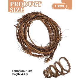 WUNZILO 1 x Vine Wreath, 460 cm Diameter, Decorative Wreath, Table Wreath, Advent Wreath, Door Wreath, Wreath Made of Branches, Natural Wreath, Wall Wreath