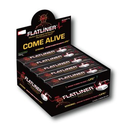 FLATLINER Caffeinated Gum – Zero Sugar Xylitol Gum, 130mg of Natural Caffeine Per Piece, Ice Cherry Energy Gum - 15 Pack