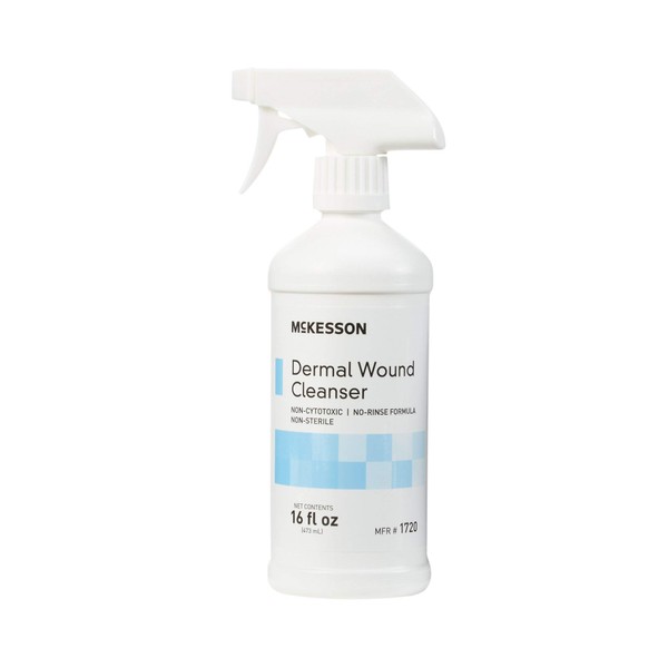 McKesson Dermal Wound Cleanser, Non-Cytotoxic, Rinse-Free, Non-Sterile,16 oz, 6 Count
