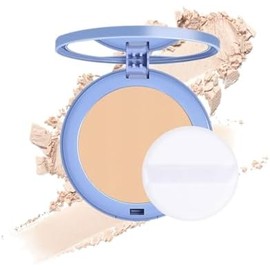 LUSCOR Polvos Compactos Maquillaje, Polvos mate, polvos compactos con control de grasa, ligeros y de larga duración(Natural, 10G)