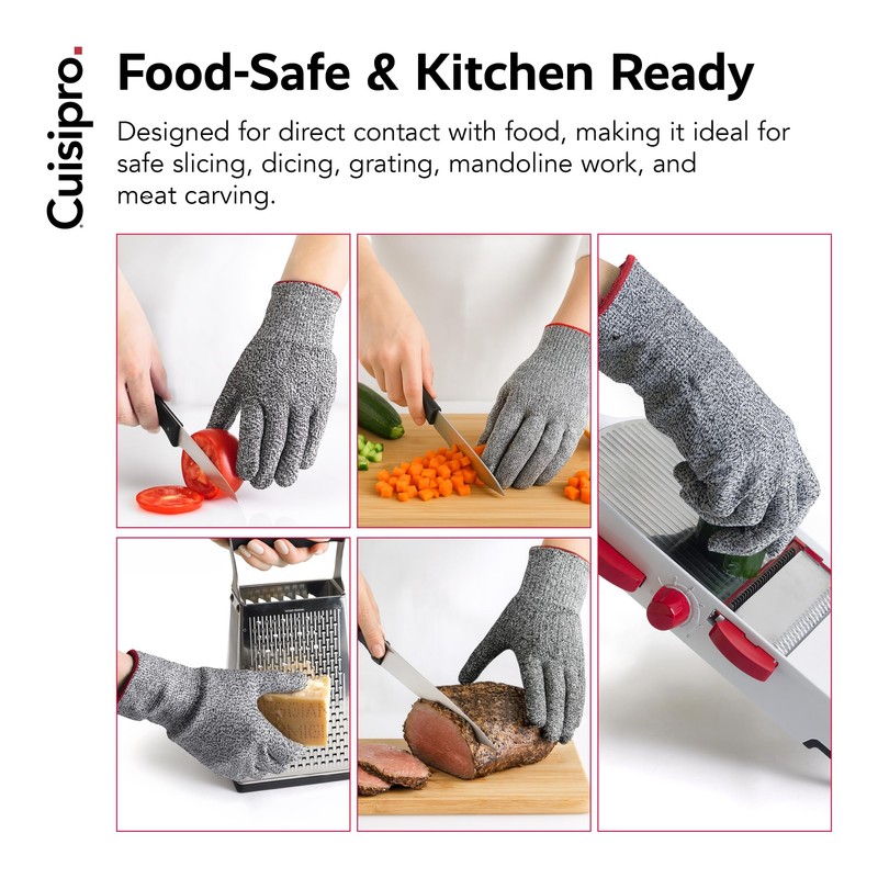 Cuisipro Cut Resistant Glove for Kitchen, Grey, One Size, For