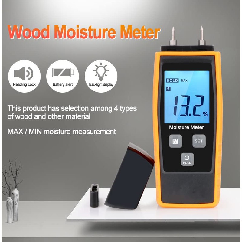 Moisture Meter Detector with Audible Alert, Damp Meter Moisture Meter