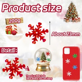 Plastic Snowflake Ornament Christmas Glitter, 2080 Pcs Bulk Glitter for Crafts Resin, Red Glitter Winter Party Decorations for Outdoor Wedding, Hanging Decoration, Art Projects, Scrapbooking