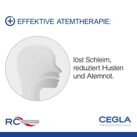 CEGLA RC-Cornet Atemtherapiegerät reduziert Husten, löst Schleim, lindert Atemnot – Anschluss für Inhalationsgeräte zur Inhalation möglich, befreit die unteren Atemwege, hilft, leichter zu atmen