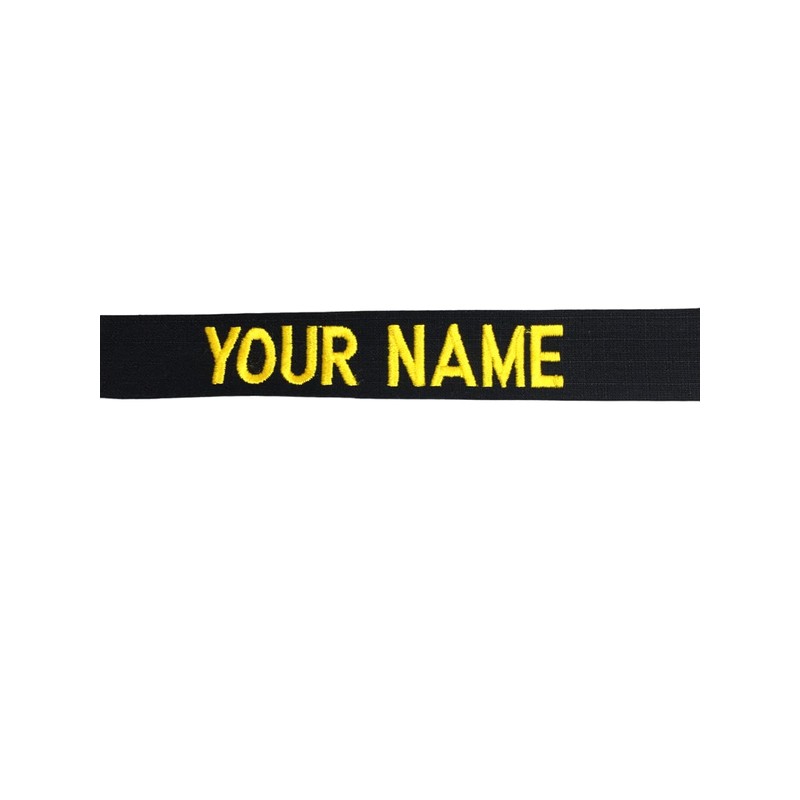 Black Name Tape, Sew on, Custom Uniform Military Name Tape