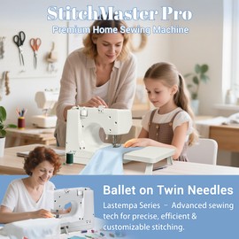 Lastempa All-in-One Sewing Machine for Beginners, Easy to Use Dual Speed Control with 16 Built-in Stitches, Auto Bobbin Winder, Foot Pedal, Perfect for Sewing, Mending, Crafting for Home & Travel