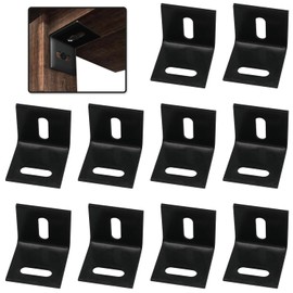JJHXSM 10pcs Wood Table Top Expansion Bracket Adjustable Corner L Brackets Right Angle Corner Brace for Shelf Desk and Chairs, Tabletop