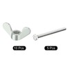sourcing map M6 Wing Nuts Butterfly Nut Silver Tone 10pcs