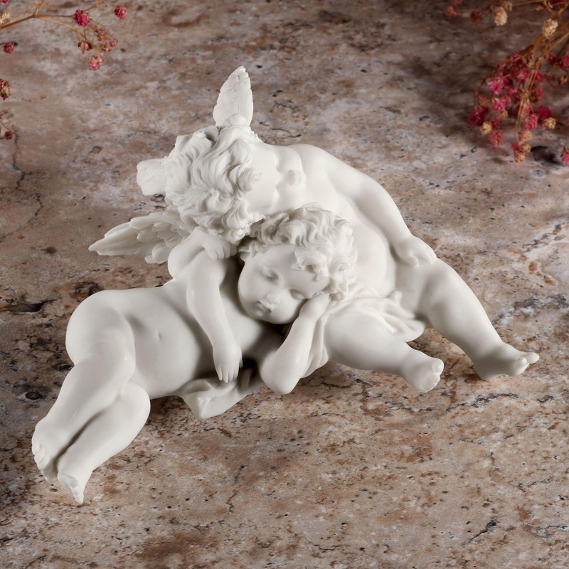 Veronese Design 4 3/8 Inch Twin Cherubs Resting Resin Sculpture