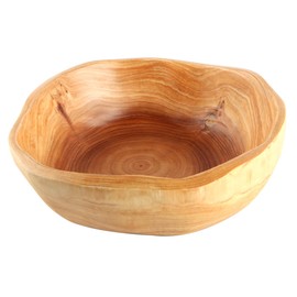 Ieron Natural Wood Fruit Bowl for Distinctive Decor Irregular Creative Wood Bowl Root Carved Bowl Handmade Serving Wooden Fruit Bowl for Kitchen Counter 20-24cm