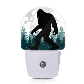 Axxitude Big Foot Forest Moon Night Lights Plug into Wall for Girls Boys Room,Night Light LED Lamp Dusk to Dawn Sensor Round Lamp for Bedroom Bathroom Hallway Home Wall Decor Nightlight