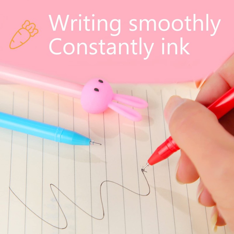 Muiyaneq 30Pcs Cute Cartoon Gel Black Ink Pens,Random Kawaii Writing