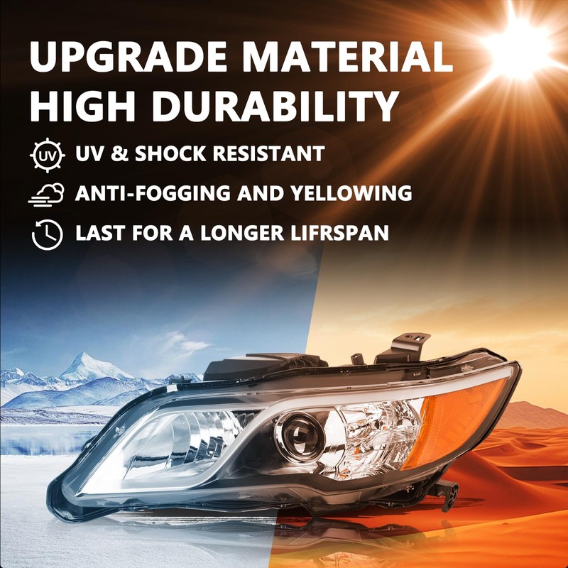 Aosky Headlight Assembly Compatible with [Halogen Type] 2013 2014 2015