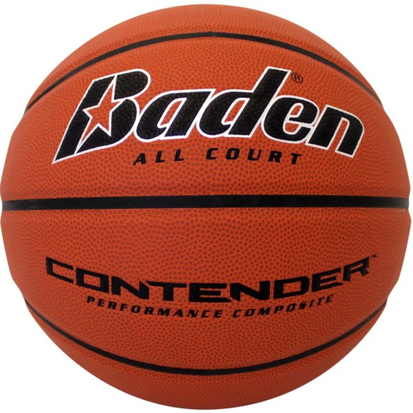 Baden Contender Official Wide Channel Basketball, Natural Orange Color, 27.5-Inch