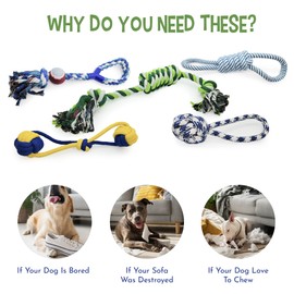 Value Durable Dog Chew Toys Pack for Medium Large Dogs, Tough Dog Toys for Aggressive Chewers Large Breed, Included Storage Basket, Dog Toys, Tug of War Toys for Interactive Play, Dog Toy Bin.