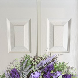 Haute Decor Dual-Sided Wreath Hanger (Matte White) - Hang Decorations on Both Sides of Your Door - Holds Even Heavy swags and Wreaths, up to 20 pounds on Each Side