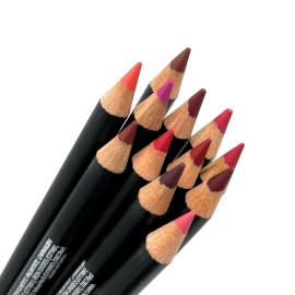 Nabi 12 Colors Wooden Lip Liner Pencil, High Pigmented Lip Makeup, 7.5" Red Tone