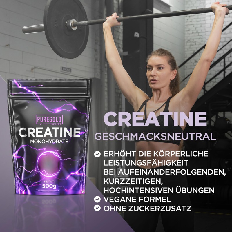 Creatine Monohydrate Powder - Tasteless 500g - Ideal for Sports