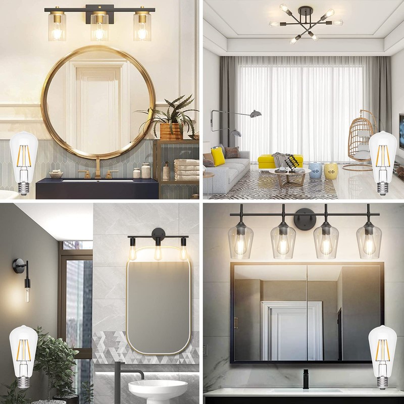Ralbay Dimmable E26 Vintage LED Edison Bulbs 60 Watt Equivalent