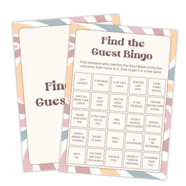 Birthday Party Games - Find The Guest Bingo, Birthday Games for Girls Teen Adult Birthday Activity Party Supplies for Girls Night, Set of 20 Birthday Game Cards, Slumber Party Games /bir06