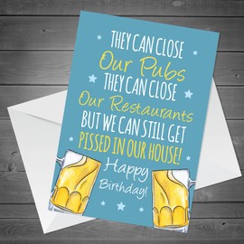 FUNNY Lockdown Birthday Card For Mum Dad Brother Sister Alcohol Design Card