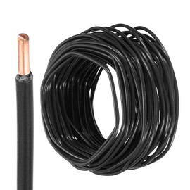 MECCANIXITY 75 Feet Electrical Wire Insulated Solid Copper 12 AWG Hook Up Wire Cable THHN Wire Residential, Industrial, Grounding, Electrical Rated for 600 Volts, UL Listed, Black