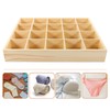 FOMIYES Closet Drawer Divider Wooden Storage Organizer with 20 Compartment