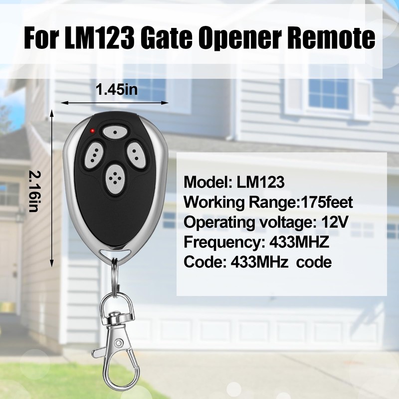 Kingdder 2 Pcs 4 Channels Gate Opener Remote Compatible with