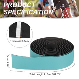 PATIKIL PU EVA Bike Handlebar Tape, 1 Pair Bicycle Bar Tape Anti-Slip Ergonomic Comfort with End Plugs & Adhesive Backs for Road Cycling Folding, Cyan