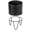 MyGift 8 and 10 Inch Modern Matte Black Metal Planter