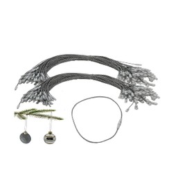 200 Pack Silver Christmas Ornament Precut String Hangers with Snap Fastener (Nomad Brand)