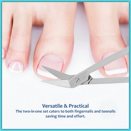 Extra Long Handle Scissor | Nail Scissor | Toenail Scissor | Stainless Steel Scissor | Manicure & Pedicure Care for Seniors, Pregnant Women, Men | Heavy Duty | Nail Clipper | Unisex