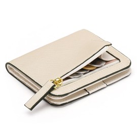 GAEKEAO Women's Small Purse with RFID Protection, Mini Short Purse Women Leather with Zip Wallet, Soft, Comfortable, Cute Coin Compartment Purse, New 14-Golden, Contemporary