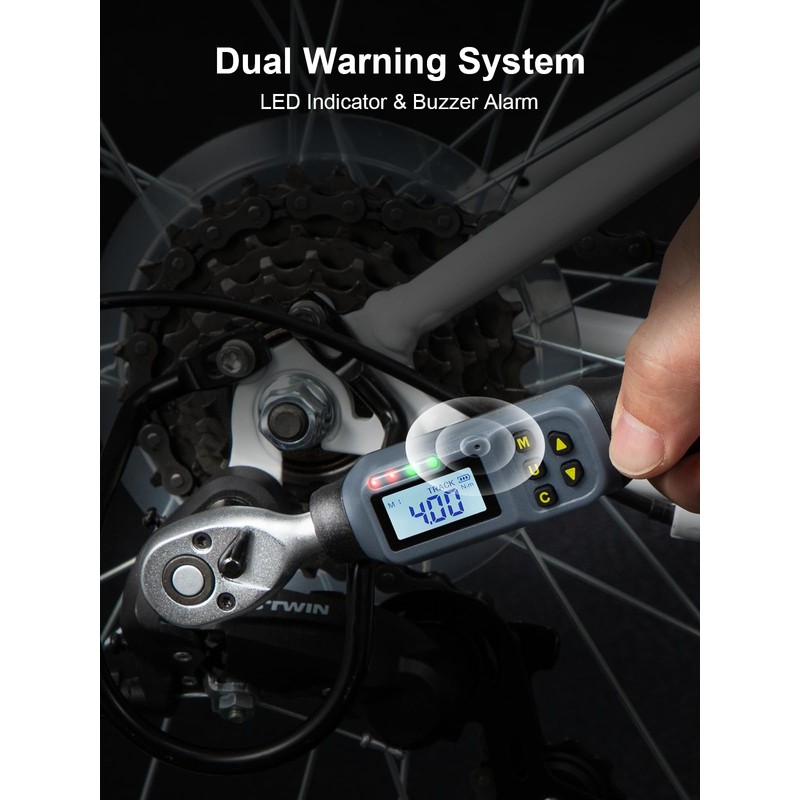 GROWNEER Digital Torque Wrench, 1.1-22.1 Ft-lbs/1.5-30 Nm, 1/4'' Drive Inch
