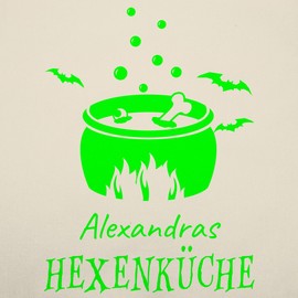 Geschenk mit Namen personalisiert by Shirtracer - Apron - Cooking Apron - Witch's Kitchen with Name, 09 natural white