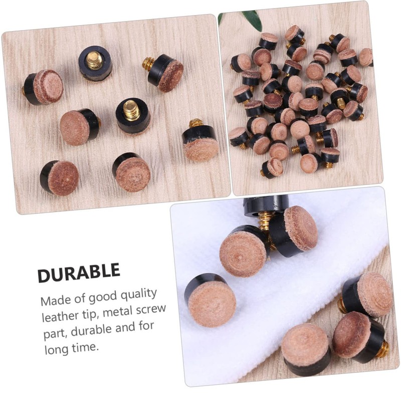 WOONEKY 30 Pcs Screw Cue Tips Replacement for Billiard Cues