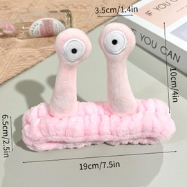 ANNUP 4PCS Face Wash Headband Cute, Soft Spa Headband for Washing Face, Coral Fleece Elastic Frog Crab Snail Head Band, Cartoon Makeup Headbands Creative Hair Accessories for Spa, Skincare, Makeup